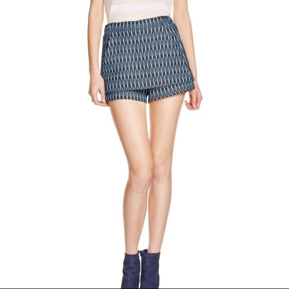 MAJE | Blue Paco Jacquard Skort - Picture 2 of 14